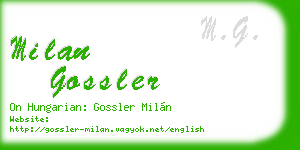 milan gossler business card